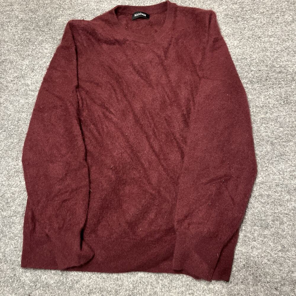 NAADAM 100% Cashmere Sweater Burgundy Crewneck Mens XL (Fits like M/L) Soft Knit
